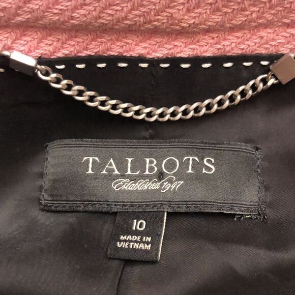 Talbots womens pink button front jacket. 100% cotton size 10 - Picture 6 of 10